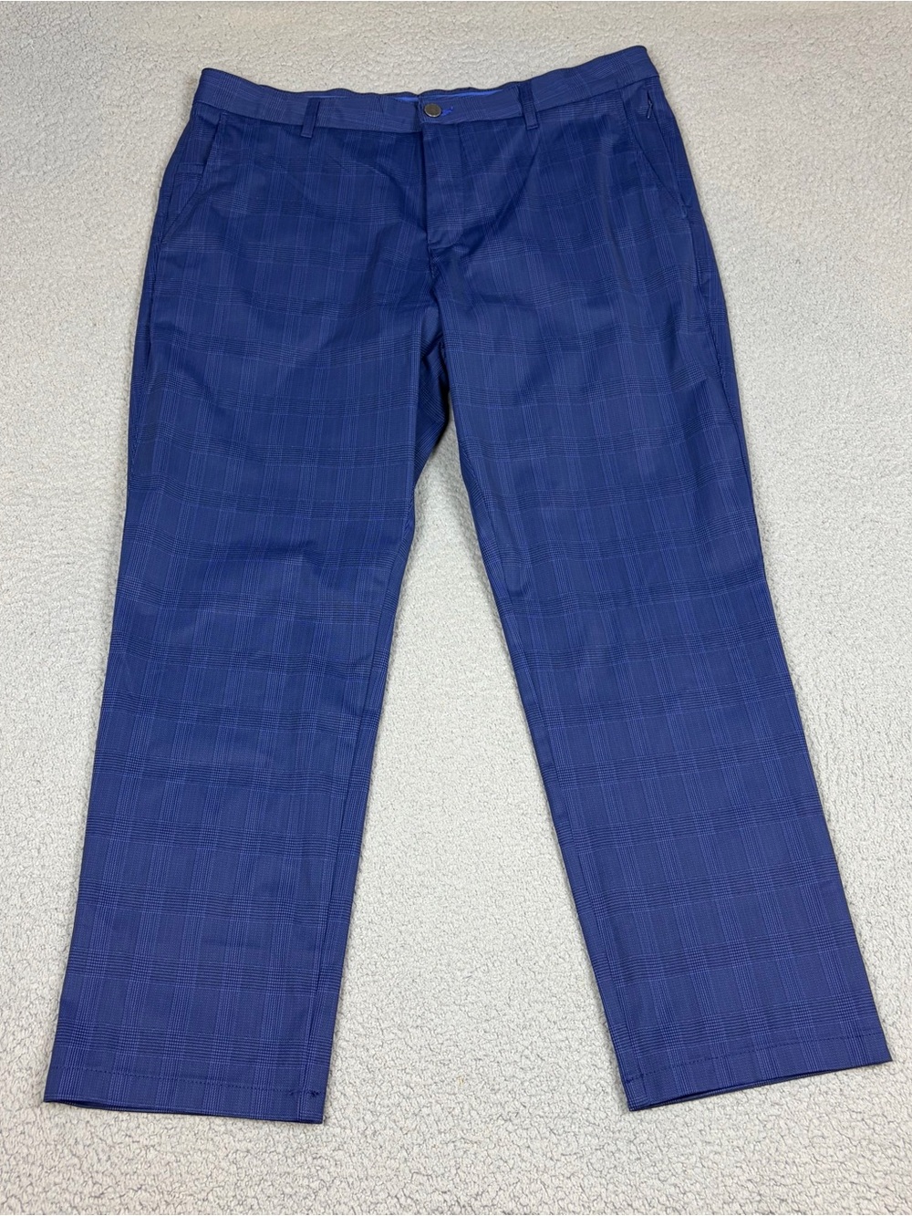 Twillory Dress Pants Men's 38x30 Navy Plaid - Classic Tailored Fit Performance